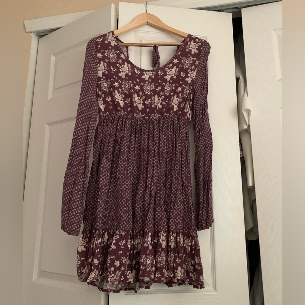 Boho purple mini dress